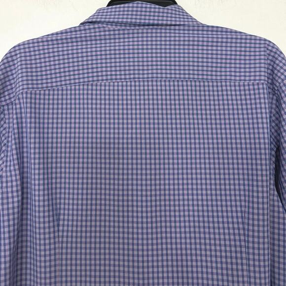 MOVE Purple Plaid Active Performance Long Sleeve Button Down Shirt Size XL - Picture 7 of 11
